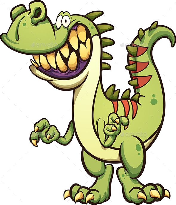 590x686 Happy Cartoon T Rex Dinosaur With A Big Toothy Smile Vector Clip