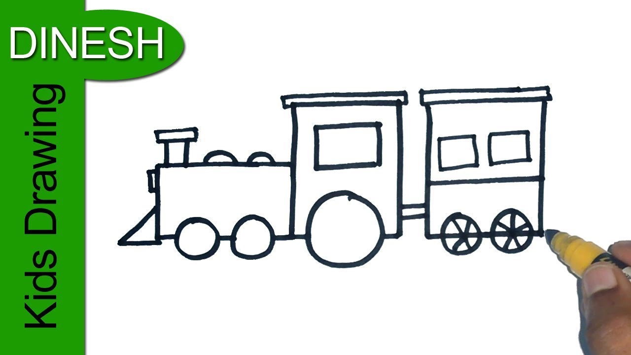 1280x720 How To Draw Cartoon Train Drawing For Kids