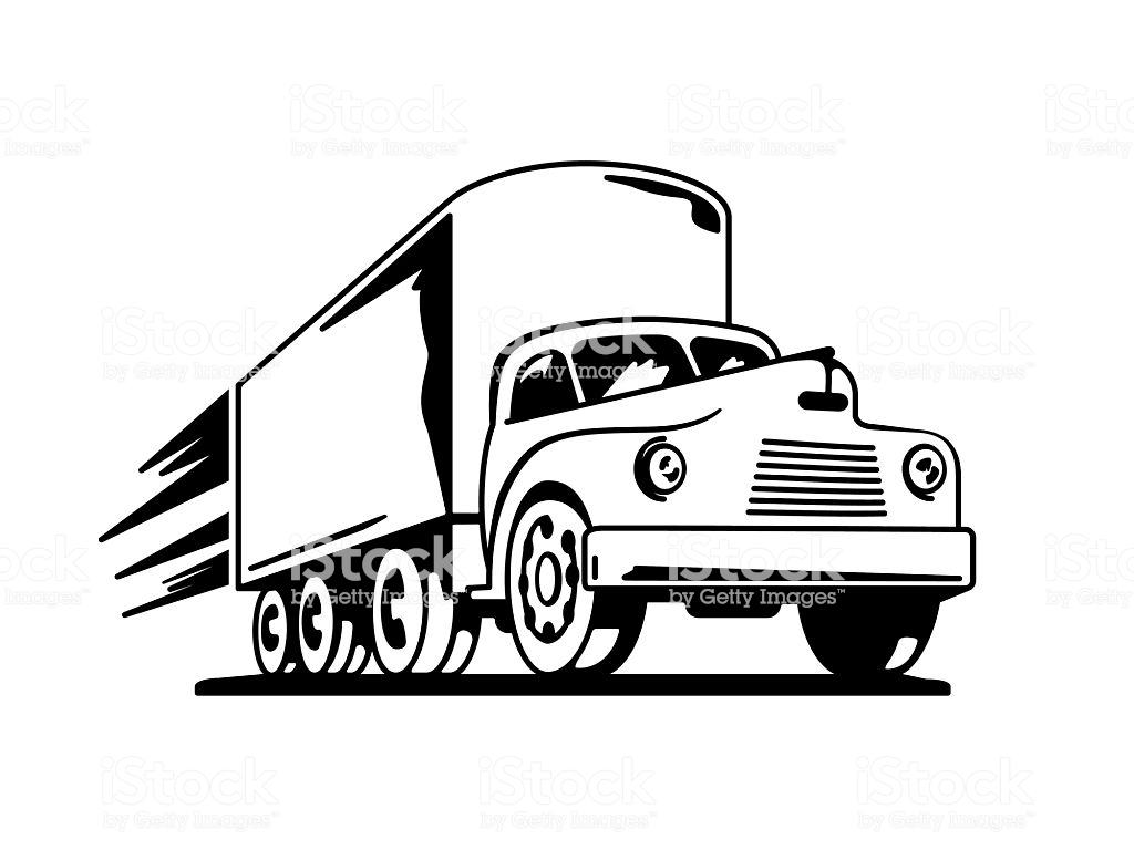 1024x768 Cartoon Truck Silhouette