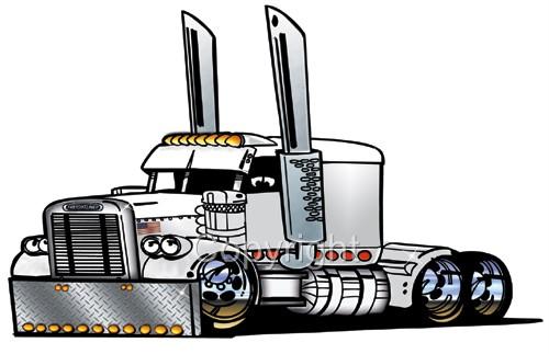 500x323 Semi Cab Clipart Collection