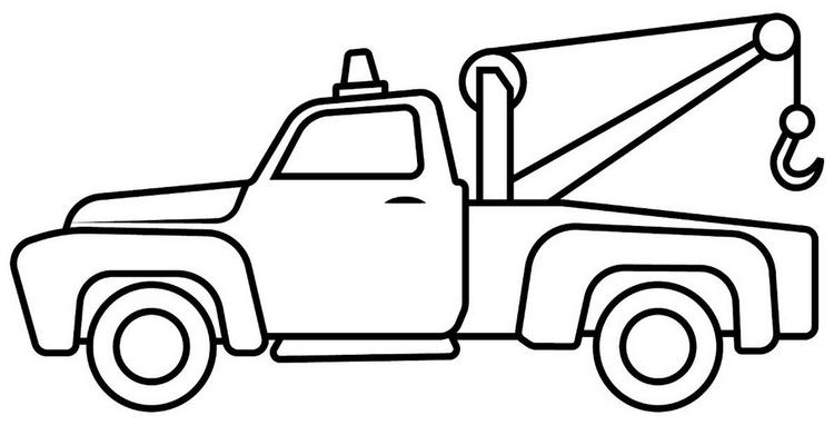750x382 Tow Truck Cartoon Drawing Lineart And Coloring Sheet