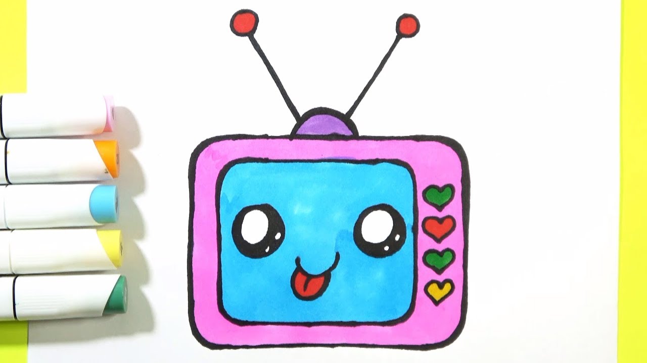 1280x720 How To Draw A Tv Cute