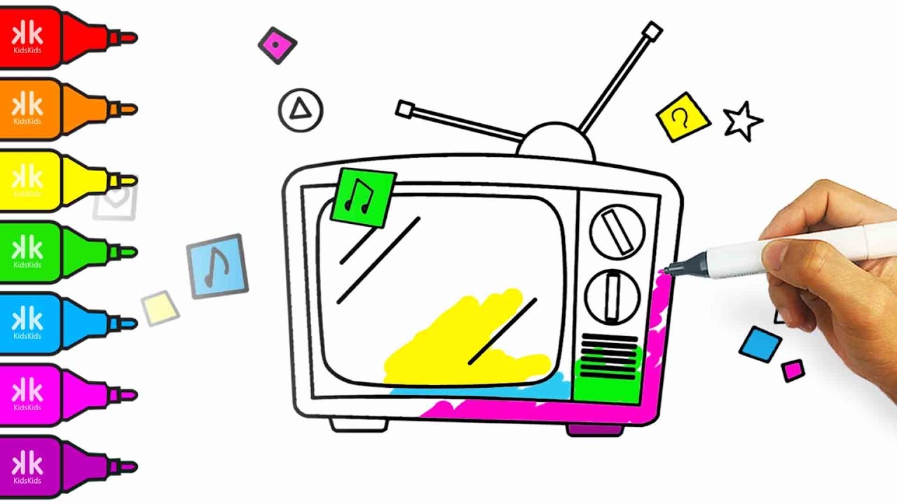 1280x720 Color Cute Tv Coloring Book And Drawing For Kids, Learning How