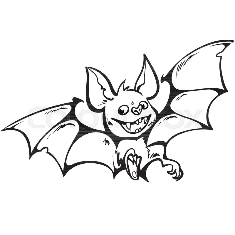 800x800 Cartoon Cute Happy Vampire Bat Stock Vector Colourbox