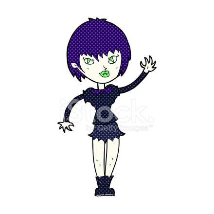 440x440 Comic Cartoon Vampire Girl Stock Vector