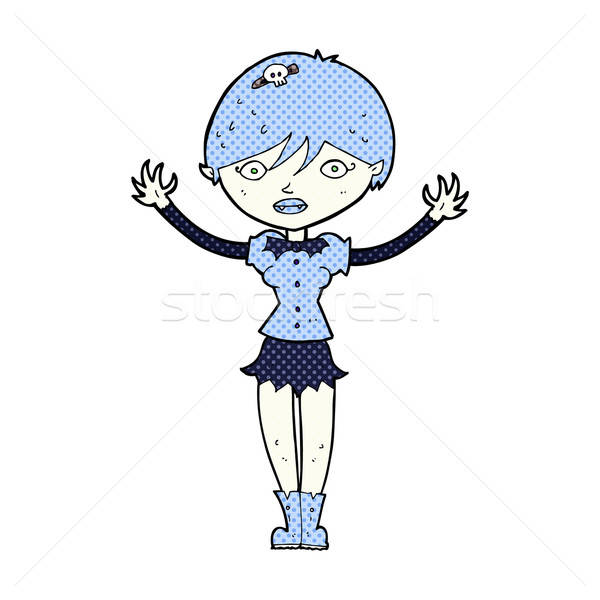 600x600 Comic Cartoon Vampire Girl Vector Illustration Lineartestpilot