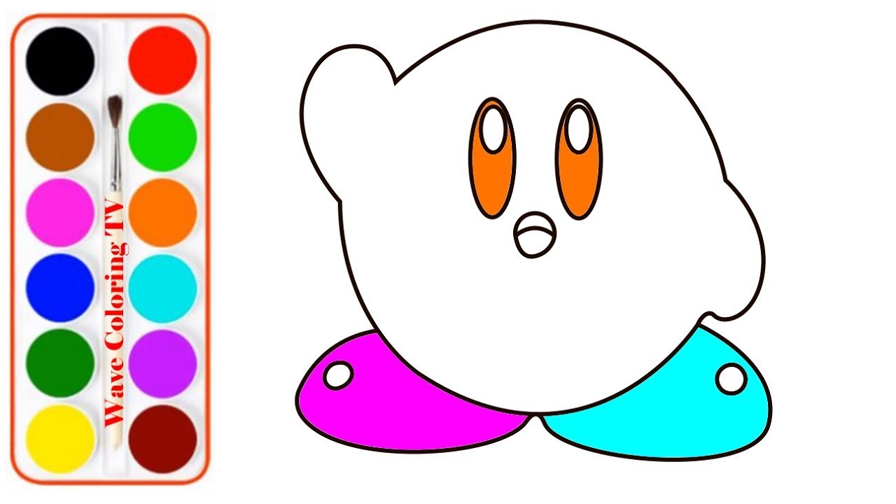 1280x720 Cute Kirby Coloring Pages For Kids Colored Marker Learn Color