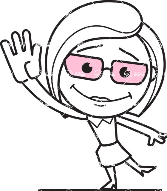 560x640 Flat Linear Business Woman Cartoon Vector Character Aka Val