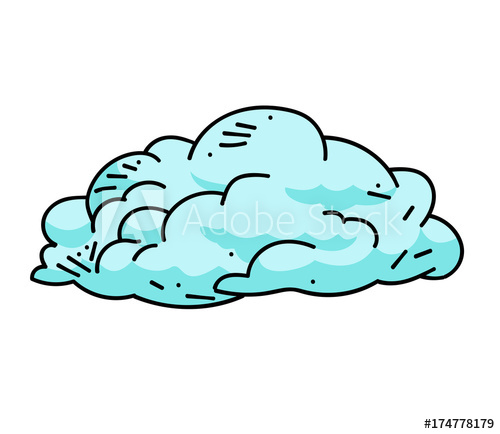 500x434 Funny Cloud Cartoon Hand Drawn Image Original Colorful Artwork