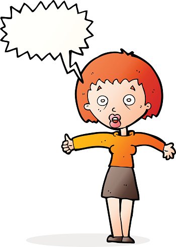 350x492 Cartoon Amazed Woman With Speech Bubble Stock Vectors