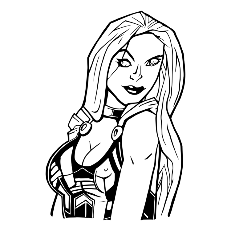 750x750 Drawing Woman Cartoon Line Art Inker Cc0