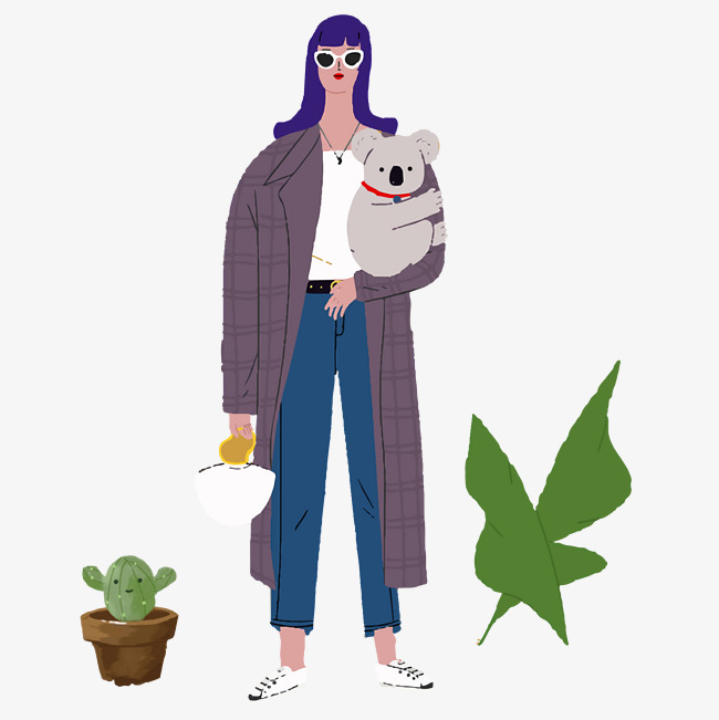 650x651 Fashionable Woman Hand Drawing Cartoon Image