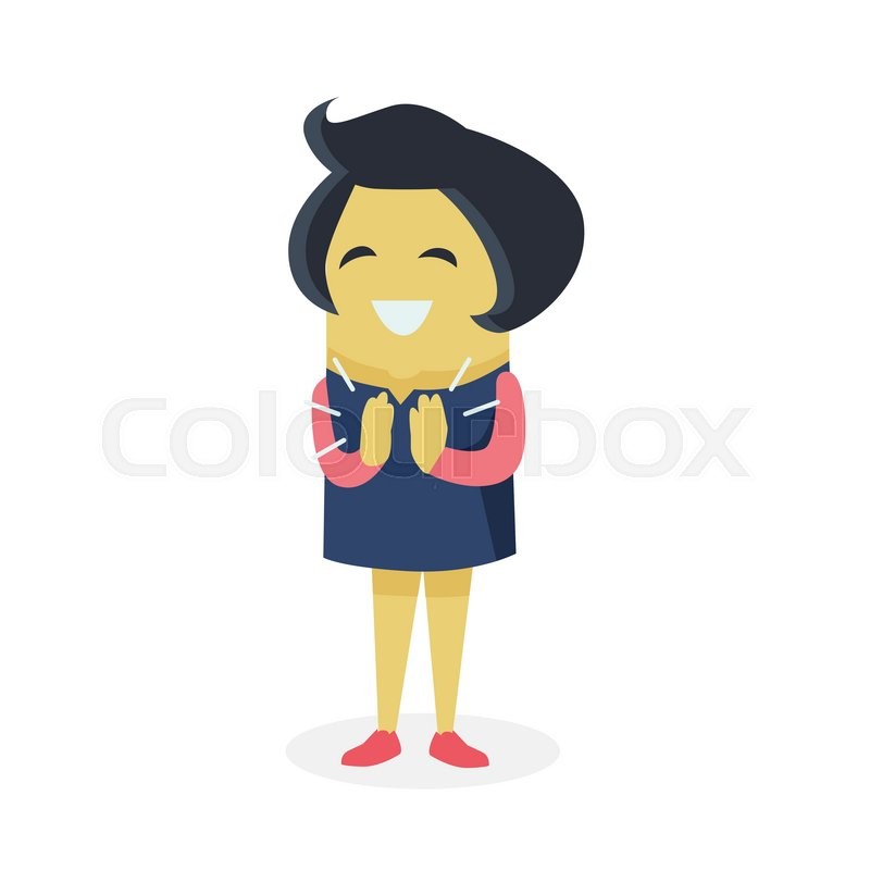 800x800 Happy Cartoon Woman Design Flat Style Stock Vector Colourbox