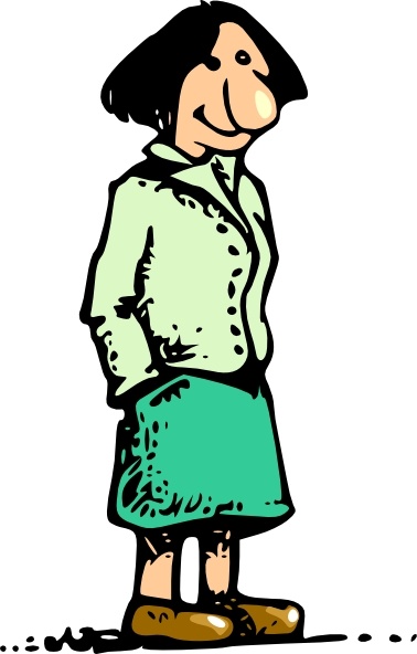 378x592 Woman Standing Smiling Cartoon Clip Art Free Vector In Open Office