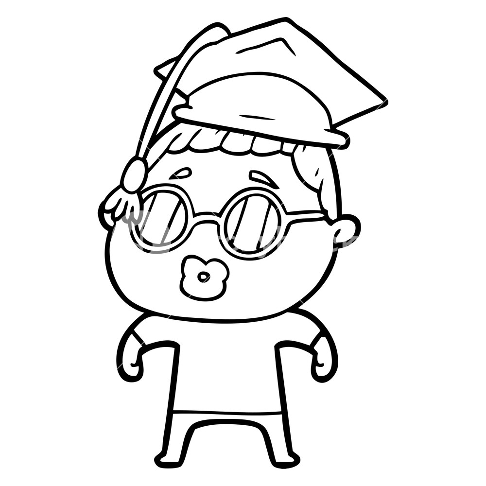 1000x1000 Cartoon Woman Wearing Spectacles Royalty Free Stock Image