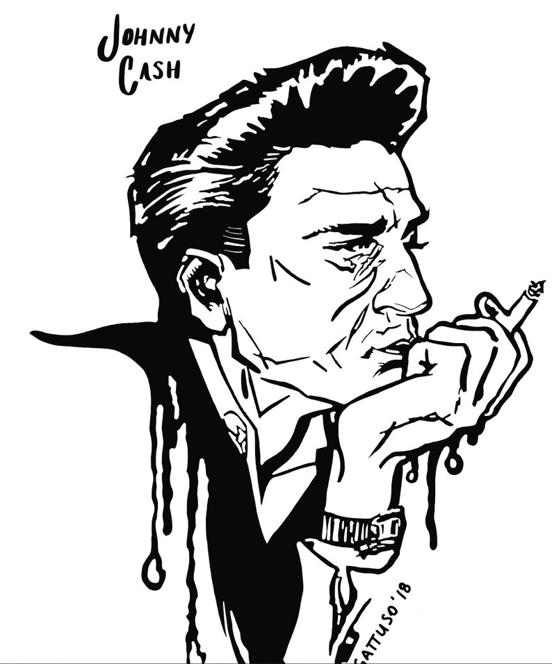794x956 Johnny Cash Art Etsy