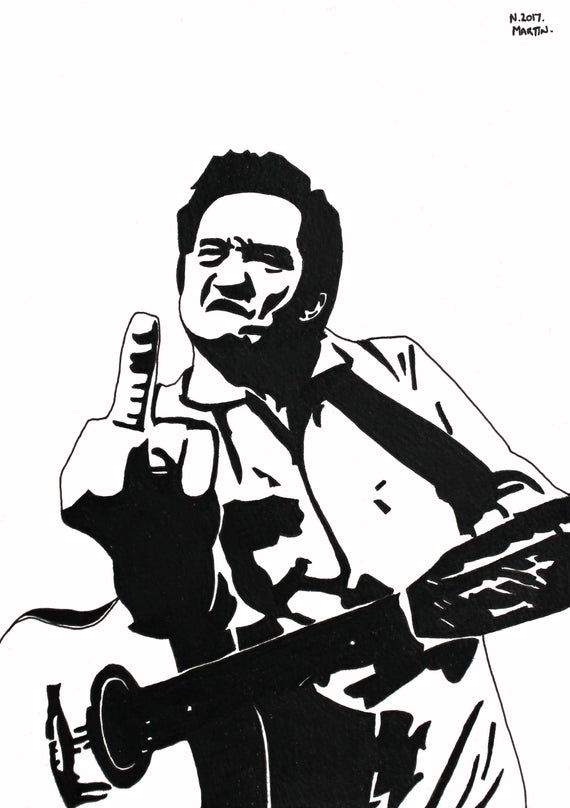570x808 Johnny Cash Hand Drawn Original Size Drawing Not A Print Etsy