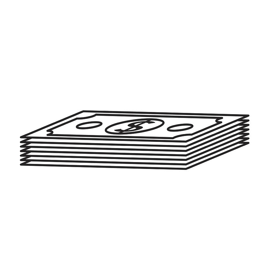 900x900 Line Dollar Bills Cash Money Icon Drawing