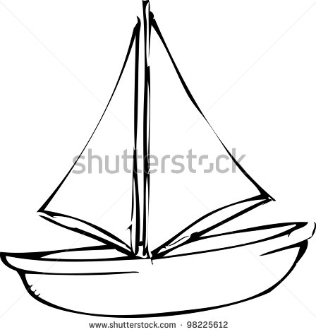 448x470 Simple Sailboat Drawing