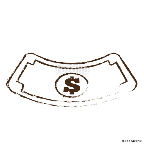 500x500 Sketch Draw Bill Money Dollar Cash Icon Vector Illustration