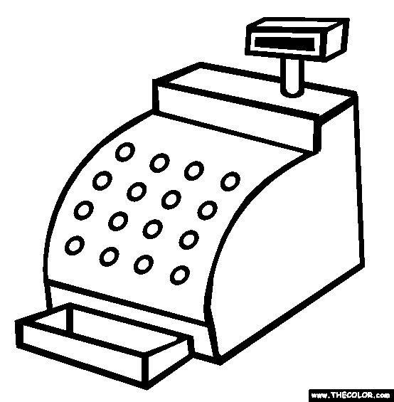 554x565 The Cash Register Coloring