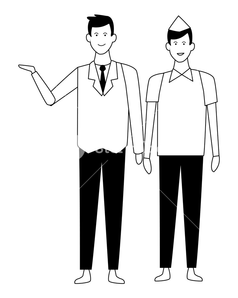 800x1000 Supermarket Manager And Cashier Guy Vector Illustration Graphic
