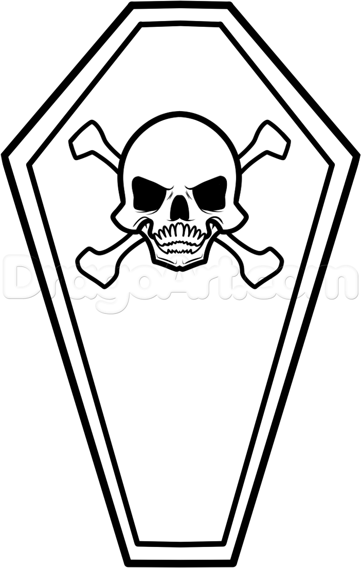 702x1104 How To Draw A Coffin Easy, Step