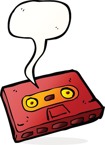354x487 Cartoon Cassette Tape With Speech Bubble Stock Vectors