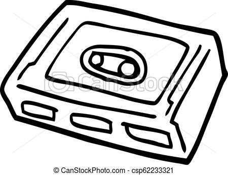 450x345 Line Drawing Cartoon Retro Tape Cassette