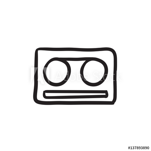 500x500 Cassette Tape Sketch Icon
