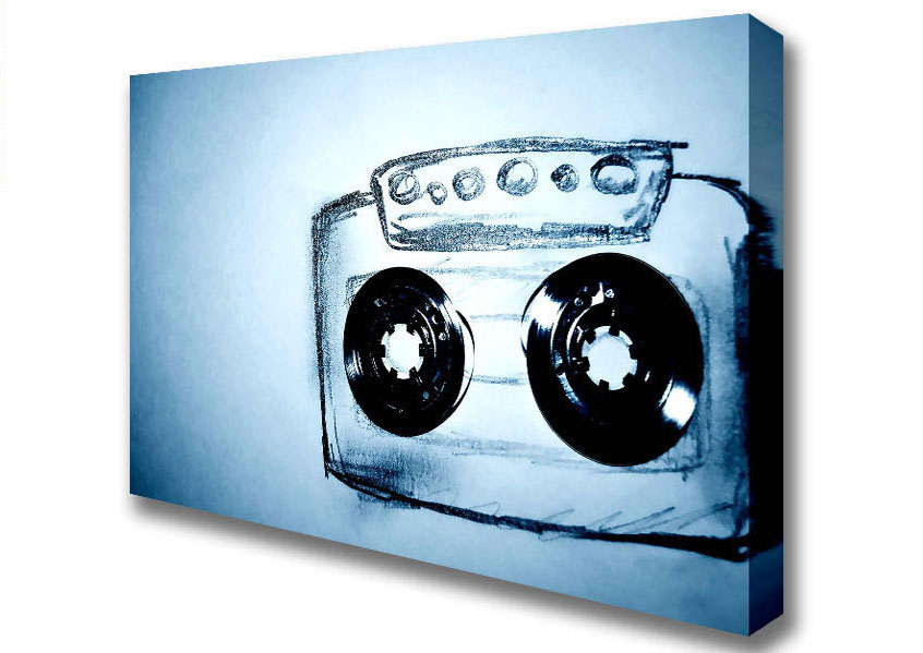 846x599 Modern Cassette Tape Drawing Canvas Art Prints