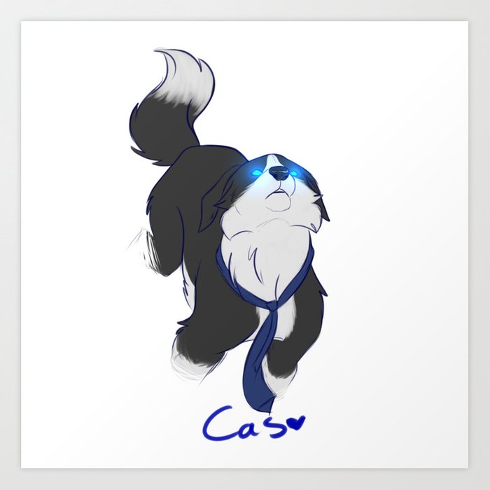 700x700 supernatural dog castiel art print