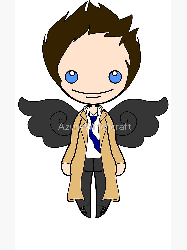 750x1000 Castiel Chibi Metal Print