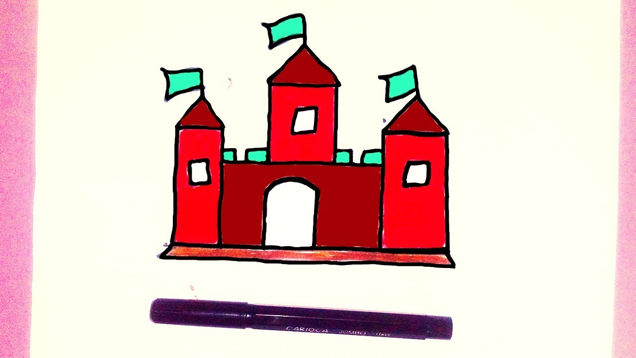 1280x720 How To Draw And Color A Castle