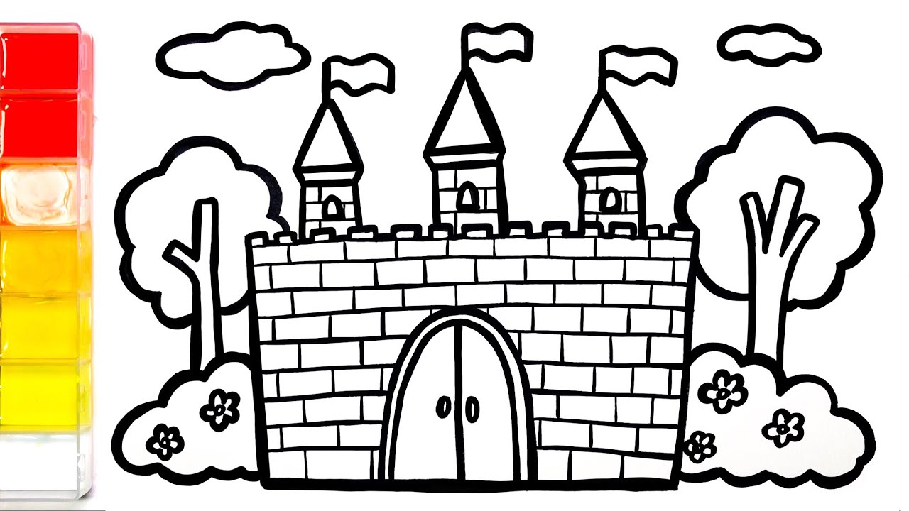 1280x720 Castle Drawing For Kids How To Draw Castle King's House