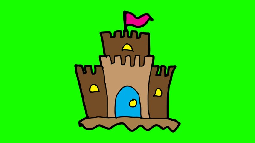 852x480 Kids Drawing Green Screen With Theme Of Castle