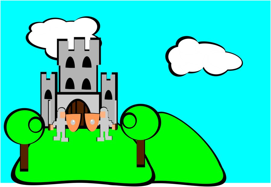 900x622 Castle, Drawing, Green, Transparent Png Image Clipart Free Download