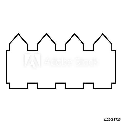 500x500 Castle Icon In Outline Style Isolated On White Background Play
