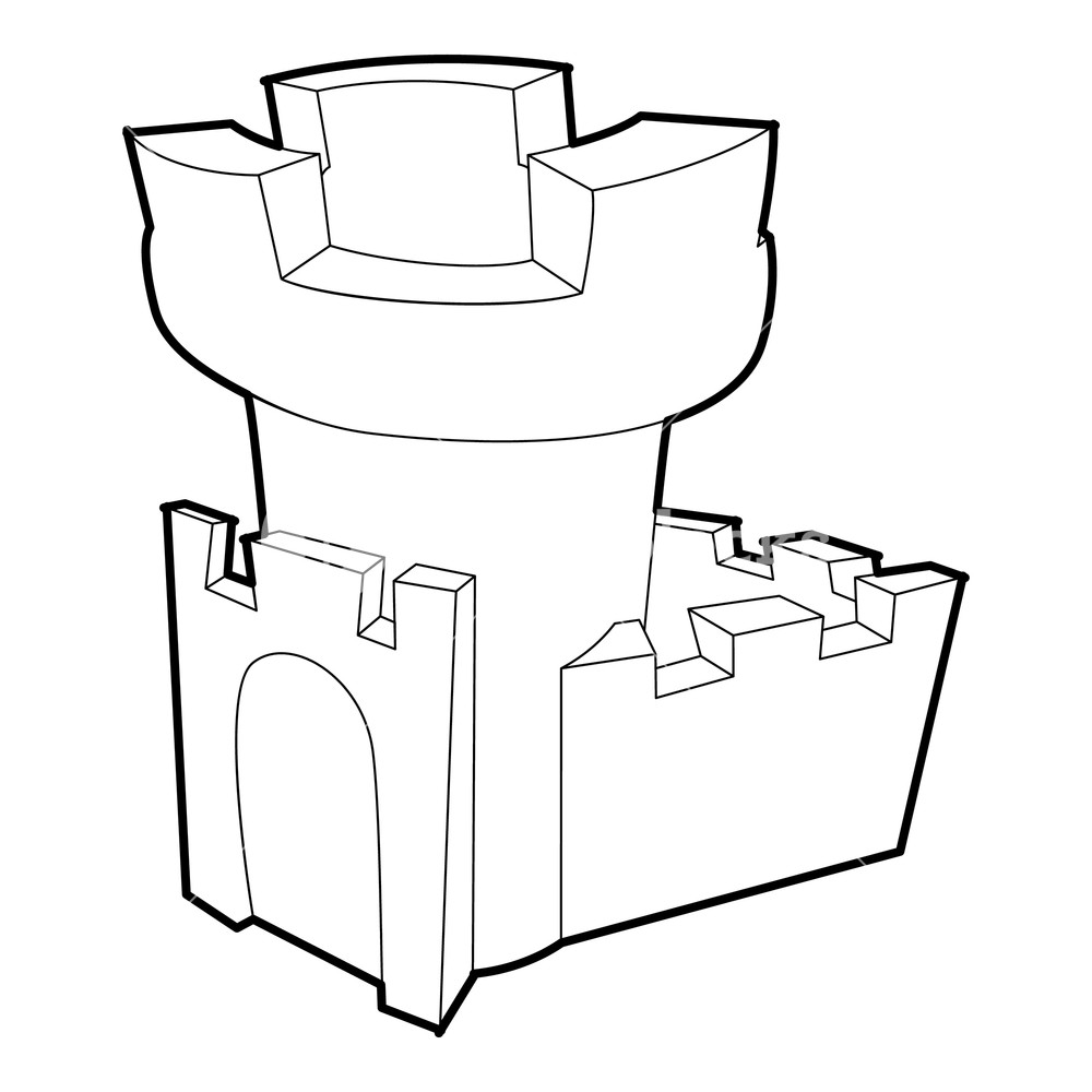 1000x1000 Castle Tower Icon Outline Illustration Of Castle Tower Vector