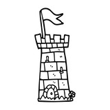 160x160 Line Drawing Cartoon Castle Tower Stock Image And Royalty Free