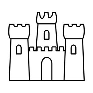 300x300 Sand Castle Icon Isolated Drawing In White Background Vector