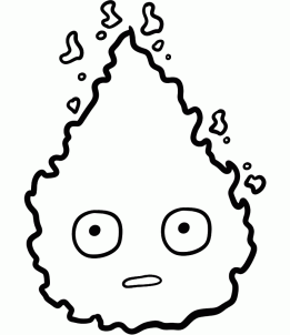 261x302 Draw Calcifer, Howls Moving Castle, Step