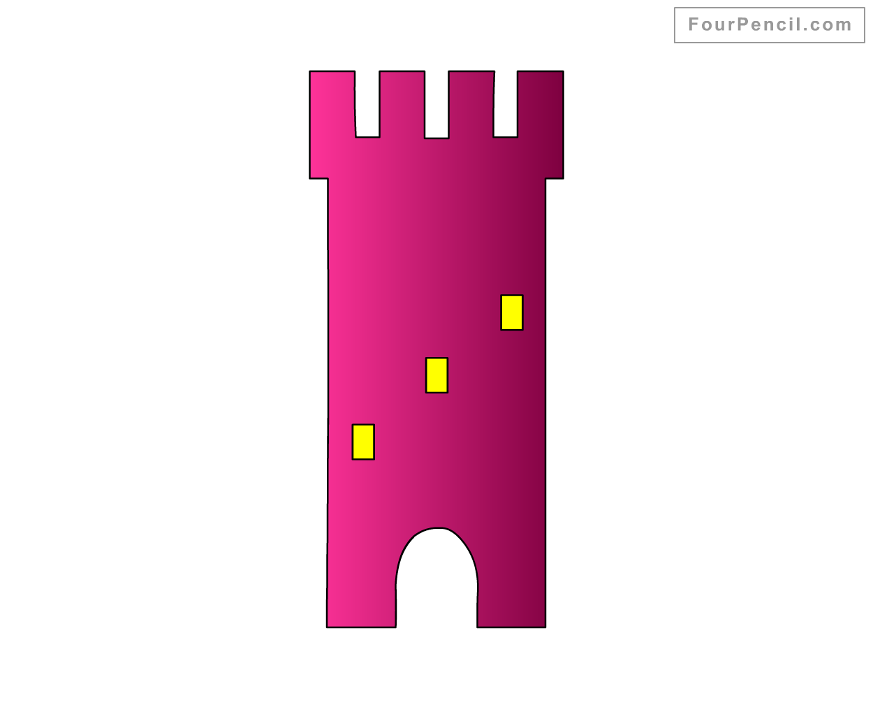 1250x1032 How To Draw Castle For Kids Step