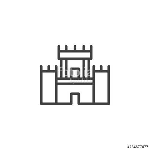 500x500 Castle Fort Outline Icon Linear Style Sign For Mobile Concept