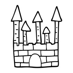240x240 Line Drawing Cartoon Castle Tower