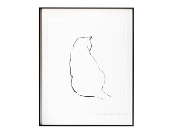 340x270 Cat Art Print Etsy