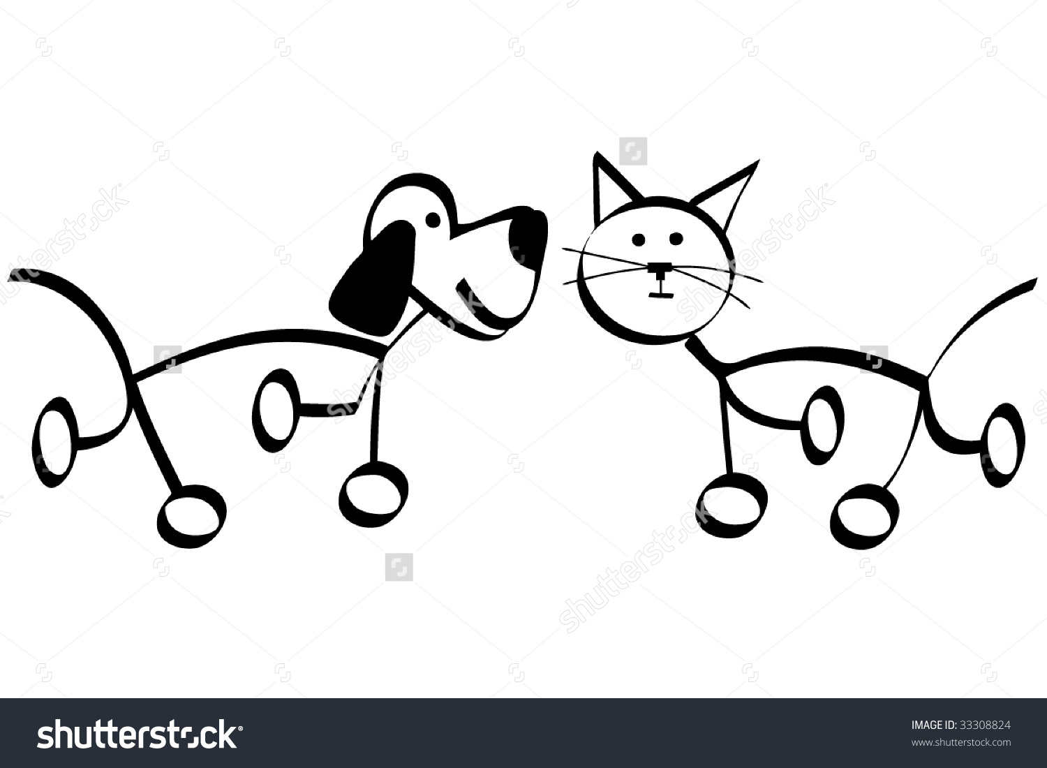 1500x1100 Collection Of 'dogs And Cats Drawing' Download More Than