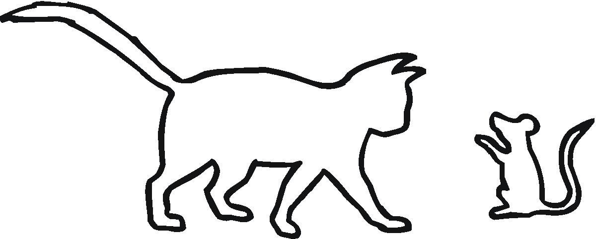 1200x482 Cat And A Mouse Outline
