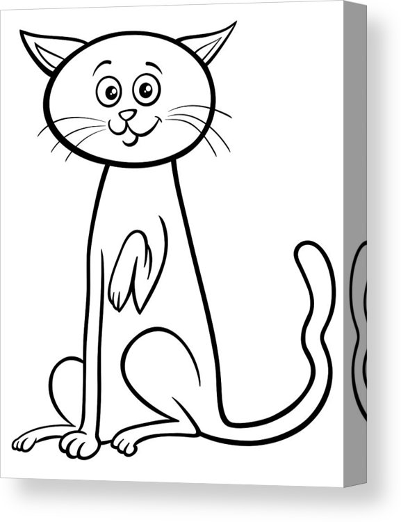 577x750 domestic cat cartoon character coloring book canvas print canvas