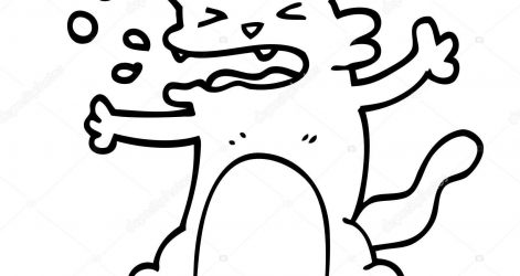 471x250 cat line drawing vector maine coon contour tattoo clip art bobcat